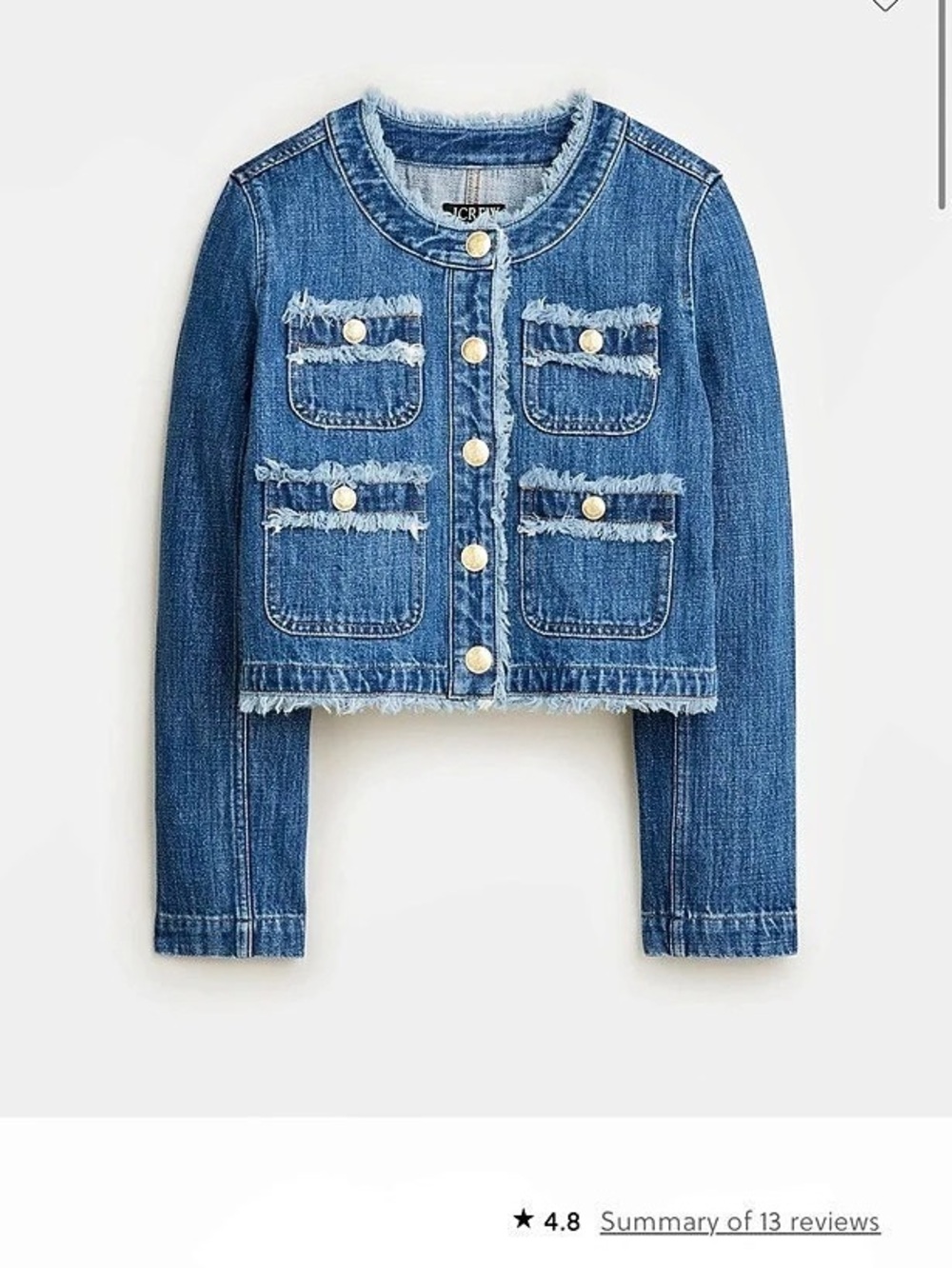 ISO J.Crew Frayed Denim Lady Jacket in Blue IN SEARCH OF - Picture 2 of 2